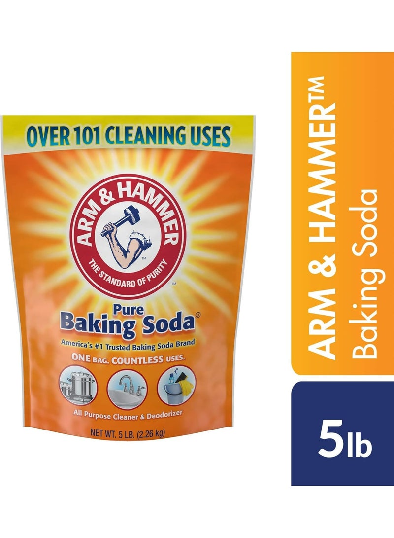 Arm & Hammer Pure Baking Soda 2.26kg (5 lb) – Multi-Purpose Cleaner, Deodorizer & Food-Grade Sodium Bicarbonate - Image 3